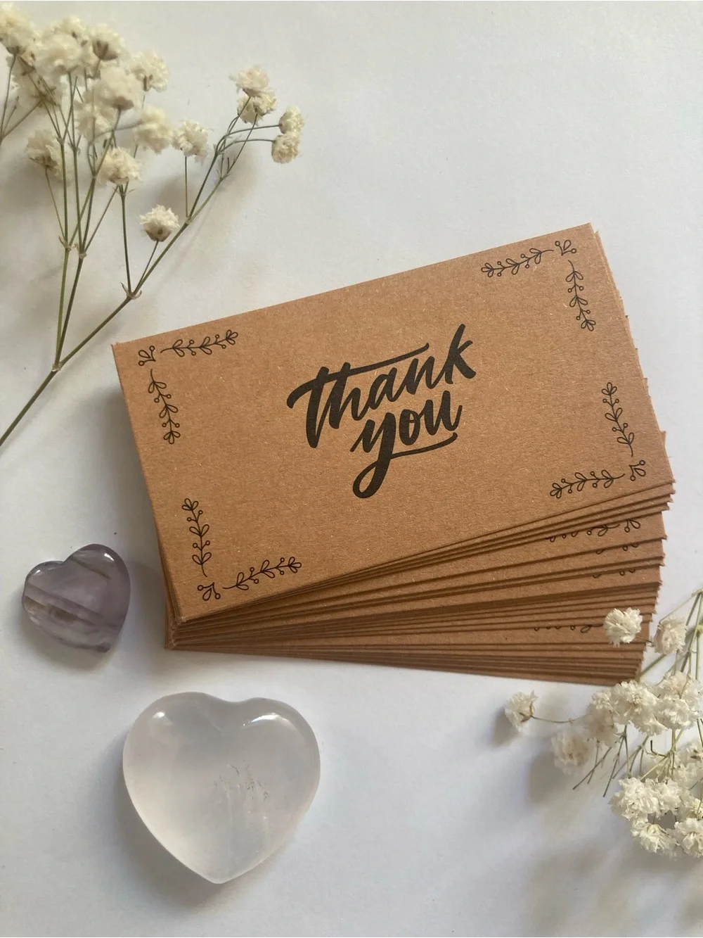 30 Pcs Thank You Cards on Kraft cardstock